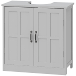 kleankin Bathroom Sink Cabinet, Pedestal Sink Cabinet with Adjustable Shelf, Gray