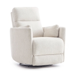 Cozy Chenille Power Swivel Rocker Recliner with Independent Control, Ergonomic Lounge Chair for Living Room, 35'' L x 39"W x 40" H, Beige