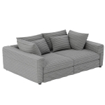 Fluffy Corduroy 4-Seat Sofa with Deep Seat, Space-Saving Convertible Lounge Chair for Apartment Office, 102.5'' L x 35.5"W x 25.5" H, Grey