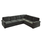 Modern L-Shaped Sectional with Pull-Out Bed, Chic Sleeper Couch with Nailhead Trim and Rolled Arms, 118'' L x 86.5" W x 36.5" H, Dark Grey