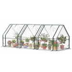Outsunny Portable Mini Greenhouse Tunnel Growing Tent Plants Flower Warm House w/ Zippered Roll-up Doors, Clear
