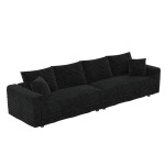 Snug Corduroy Cloud 4-Seat Sofa with Deep Seat, Effortless Convertible Lounge Chair for Apartment Office, 102.5'' L x 35.5"W x 25.5" H, Black