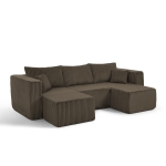 Smart Corduroy Modular Sofa with High-Density Foam, Flexible Compact Sectional for Small Space Apartment, 42'' L x 18"W x 17.5" H, Brown
