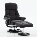 Ergonomic Recliner Chair with Ottoman and Massage, Swivel Lounge Chair with Heated Seat and 140° Recline, 32'' L x 33" W x 43.5" H, Dark Gray
