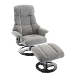 Ergonomic Recliner Chair with Ottoman and Massage, Cozy Swivel Lounge Chair with Heated Seat and 140° Recline, 32'' L x 33" W x 43.5" H, Grey