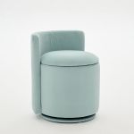 Elegant Velvet Accent Chair with 360° Swivel and 20L Hidden Storage, Chic Barrel Chair with Curved Backrest, 18.5'' L x 18.5" W x 22" H, Aqua