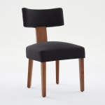 Ergonomic Linen Armless Dining Chair with Padded Seat Cushion, Modern Side Chair for Dining Room Living Room, 24.5'' L x 20.5"W x 34" H, Black