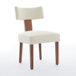 Modern Linen Armless Dining Chair with Padded Seat Cushion, Stylish Side Chair for Dining Room Living Room, 24.5'' L x 20.5"W x 34" H, Beige