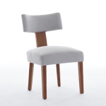 Modern Linen Armless Dining Chair with Padded Seat Cushion, Versatile Side Chair for Dining Room Living Room, 24.5'' L x 20.5"W x 34" H, Gray