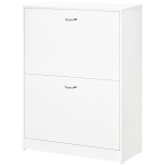 HOMCOM Shoe Cabinet with 2 Flip Drawers, Narrow Shoe Storage Cabinet with Adjustable Shelves for Entryway, Hallway, White