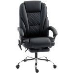 Vinsetto Massage Office Chair, Reclining Computer Chair with Adjustable Height and Footrest, Black