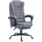 Vinsetto 7-Point Vibrating Massage Chair, Reclining Office Chair with Footrest, Reclining Back, Adjustable Height, Grey