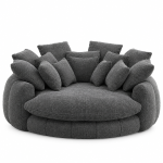 Snuggly Bean Bag Sofa with Chenille Upholstery and 14 Pillows, Modern Chaise Lounge for Living Room Bedroom, 71.5'' L x 65.5"W x 30.5" H, Grey