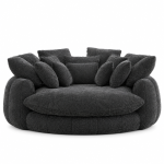 Sleek Bean Bag Sofa with Chenille Upholstery and 14 Pillows, Relaxing Chaise Lounge for Living Room Bedroom, 71.5'' L x 65.5"W x 30.5" H, Black