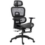 HOMCOM Mesh Office Chair with 3D Armrest, High Back Desk Chair with Lumbar Support, 135° Reclining, Adjustable Headrest, Black