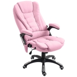 Vinsetto 6 Point Vibrating Massage Office Chair High Back Executive Chair with Reclining Back, Swivel Wheels, Pink