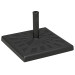 Outsunny 42lbs Resin Patio Umbrella Base, 20" Square Outdoor Umbrella Stand Holder for Parasol Poles 1.26", 1.5", and 1.9" Dia, Black