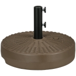 Outsunny Umbrella Stand for 1.5" or 2" Umbrella Poles, Round Fillable Umbrella Base for Outdoor, Lawn, Deck, Brown
