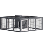 PawHut Rabbit Hutch, Waterproof Rabbit House for Small Animals, Gray