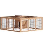 PawHut Rabbit Hutch, Waterproof Rabbit House for Small Animals, Natural