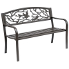 thumbnail image 2 of Outsunny 50 Garden Bench - Vintage Metal Loveseat With Bird Pattern For Outdoor Patio 2 of 14