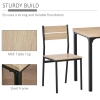 HOMCOM 3-Piece Dining Set – Black And Oak, 2 Chairs & Table, Modern Bar Table