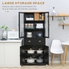 HOMCOM Freestanding Kitchen Pantry, 5-tier Storage Cabinet with ...