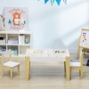 Qaba 3-Piece Kids Toddler Table And Chair Set Furniture For Boys And Girls Aged 3 8 Bedroom Nursery Playroom Pi