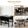 HOMCOM Foldable Solid Wood Dining Table, Drop Leaf Table for Small ...