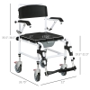HOMCOM Accessibility Commode Wheelchair, Rolling Shower Wheelchair with ...