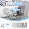 HOMCOM Accessibility Commode Wheelchair, Rolling Shower Wheelchair with ...