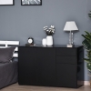 HOMCOM Kitchen Sideboard Storage Cabinet, Modern Coffee Bar with Push-Open Design and 2 Drawers for Living Room, Black