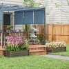 Outsunny Galvanized Raised Garden Beds, Outdoor Planter Box, Set of 2, for Flowers, Herbs and Vegetables, Dark Grey