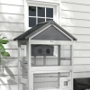 Picture of PawHut Wooden Bird Aviary with Slide-Out Tray, Birdhouse, Ladder ...