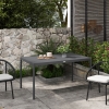 Outsunny Outdoor Dining Table w/ Aluminium Frame, Garden Table, 57", Dark Grey