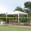 Outsunny 9' x 9' Portable Canopy Party Tent Gazebo Outdoor Sunshade for Weddings Parties with Dressed Legs, White