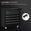 HOMCOM Mobile Lockable Toolbox, 7 Drawer Tool Chest, Storage Organizer ...