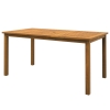 Outsunny Acacia Wood Rectangle Patio Table for 6 People with Umbrella Hole for Backyard and Garden, Natural Wood