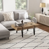 HOMCOM Rustic Coffee Table, Rectangle Nature Central Table with Steel Hairpin Legs for Living Room