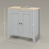 kleankin Bathroom Vanities, Pedestal Sink Cabinet with U-Shaped Cut-out ...