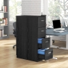 HOMCOM 3-Drawer Vertical Filing Cabinet With Lock & Wheels - White, Particleboard, 15.75x15.75x25 Inches