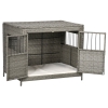 PawHut Rattan Dog Crate with Double Doors, Wicker Dog Cage with Soft ...
