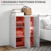 HOMCOM Portable Wardrobe, Foldable Clothes Storage Organzier with 8 Compartments, Magnet Doors, White main image 1