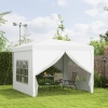Outsunny 10'x10' Pop Up Party Tent Outdoor Wedding Gazebo Canopy Carrying Bag White main image 0