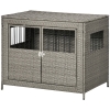 Picture of PawHut Rattan Dog Crate with Double Doors, Wicker Dog Cage with Large ...