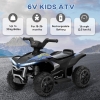 Qaba Kids ATV Quad, 6V Ride On Toy with Rechargeable Battery, Light ...