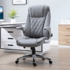 Vinsetto High-Back Office Chair Executive Swivel Computer Desk Chair, with PU Leather, Flip-up Armrest, Grey