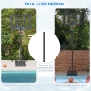 Soozier Poolside Basketball Hoop Stand, 36.5"-48.5" Height Adjustable Portable Hoop System W/Clear Backboard & Fillable Base For Whole Family, Blue, White