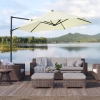 STRONG CAMEL 10x10' Offset Hanging Roma Patio Solar Umbrella Pool Tilt 360 Rotation w Protect