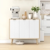 HOMCOM Modern Sideboard and Buffet, Dining Room Cabinet with Adjustable Shelves for Kitchen, Living Room, Natural